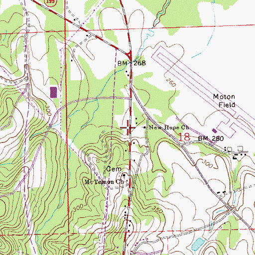 Topographic Map of New Hope Church, AL