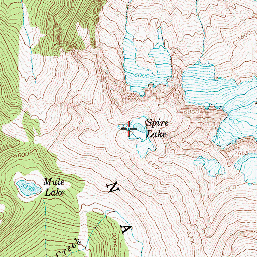 Topographic Map of Spire Lake, WA