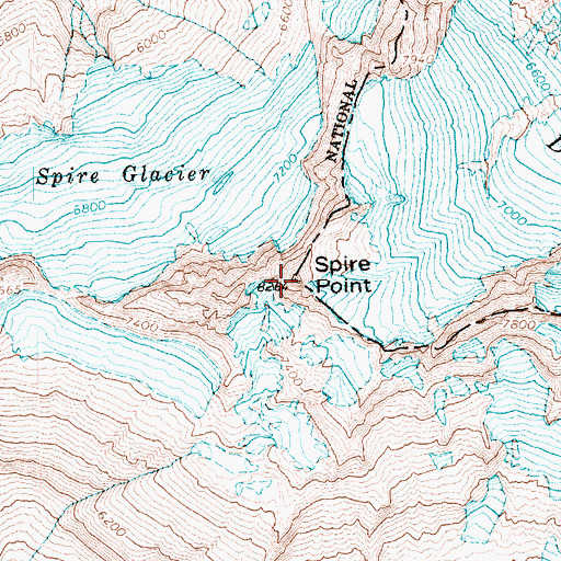 Topographic Map of Spire Point, WA
