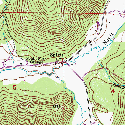 Topographic Map of Spirit, WA