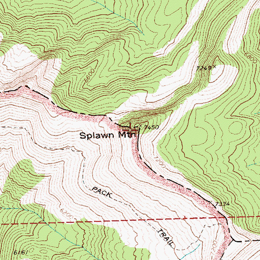 Topographic Map of Splawn Mountain, WA