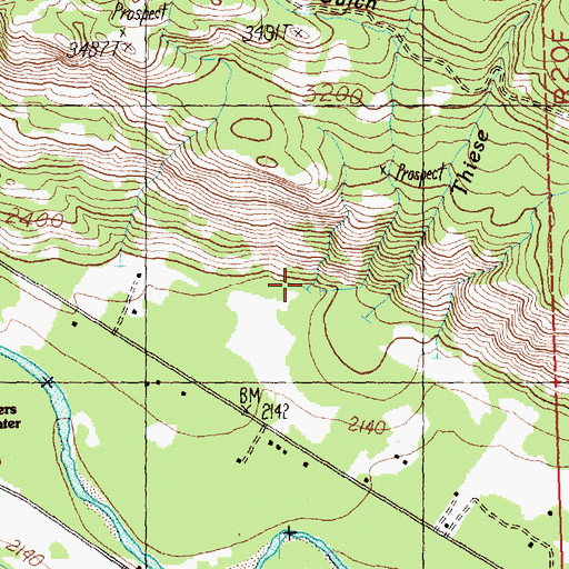 Topographic Map of Spokane Gulch, WA
