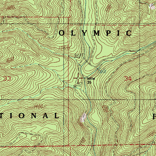 Topographic Map of Spoon Creek, WA