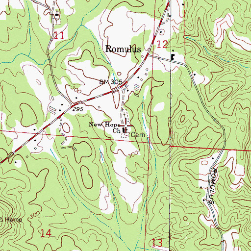 Topographic Map of New Hope Baptist Church, AL
