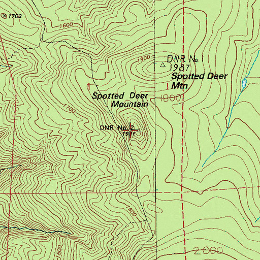 Topographic Map of Spotted Deer Mountain, WA