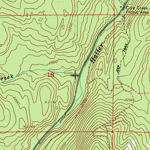 Topographic Map of Spratt Creek, WA