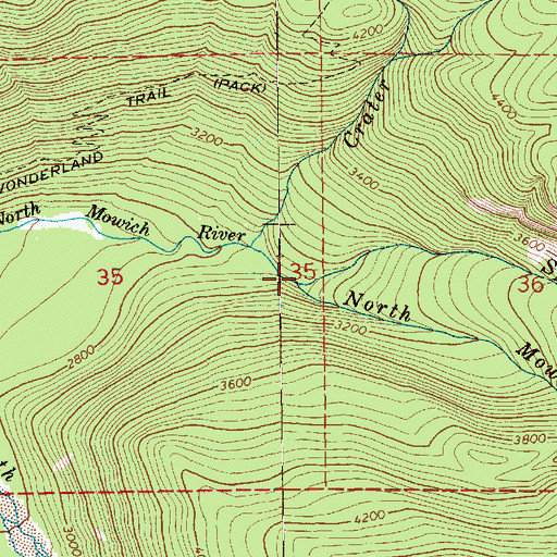 Topographic Map of Spray Creek, WA