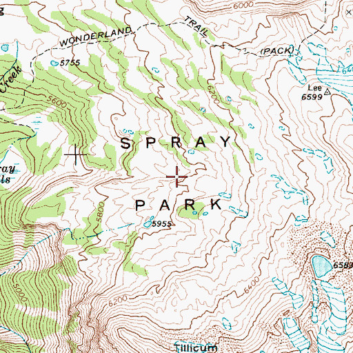 Topographic Map of Spray Park, WA
