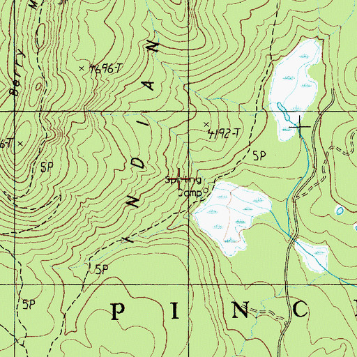 Topographic Map of Spring Camp, WA