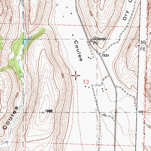 Topographic Map of Spring Coulee, WA