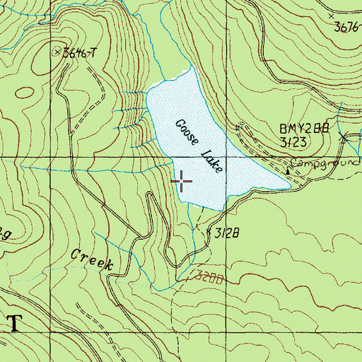 Topographic Map of Spring Creek, WA
