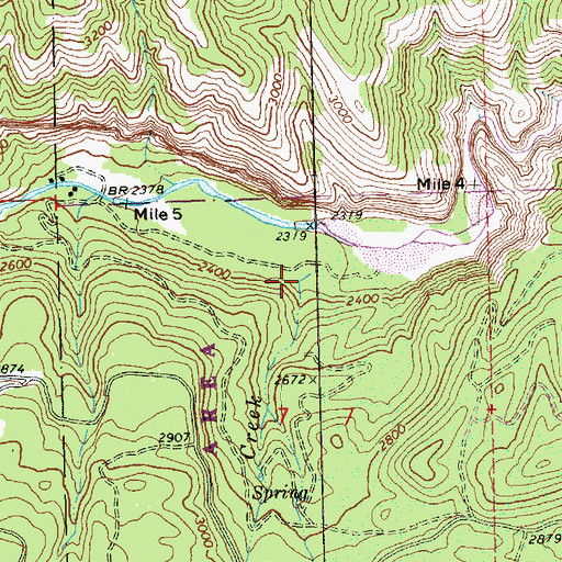 Topographic Map of Spring Creek, WA