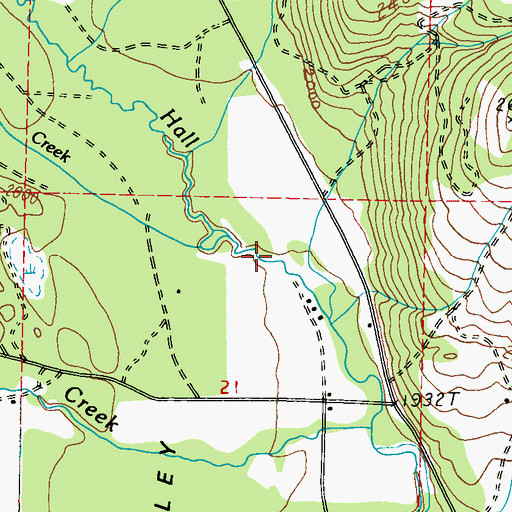 Topographic Map of Spring Creek, WA