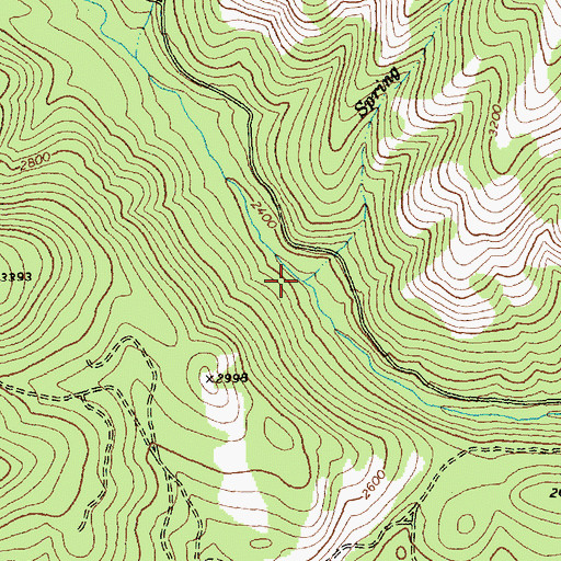 Topographic Map of Spring Creek, WA