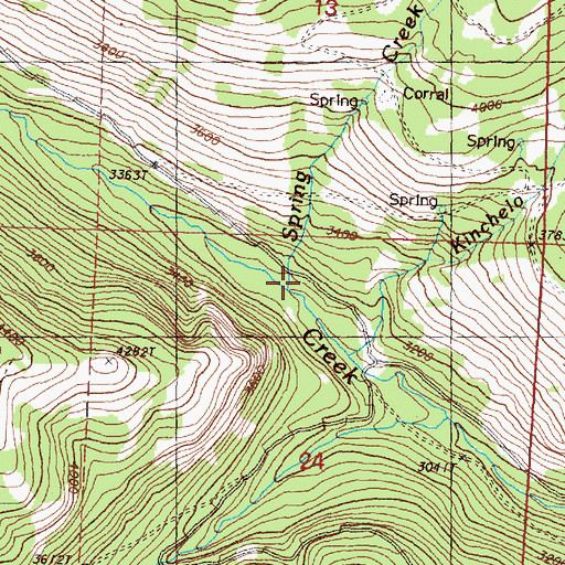 Topographic Map of Spring Creek, WA