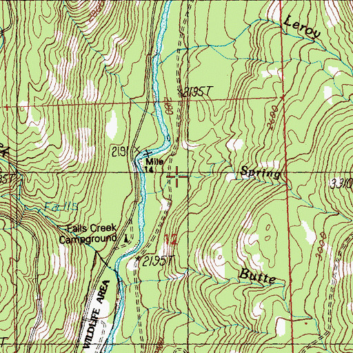 Topographic Map of Spring Creek, WA