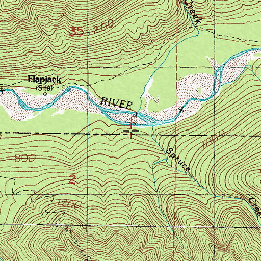 Topographic Map of Spruce Creek, WA