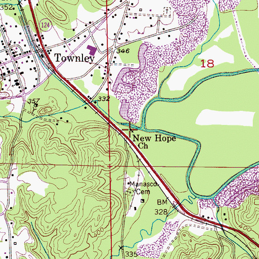 Topographic Map of New Hope Methodist Church, AL