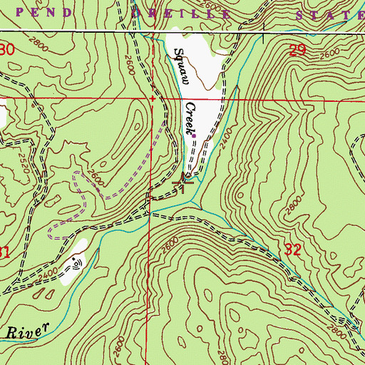 Topographic Map of Aspen Creek, WA