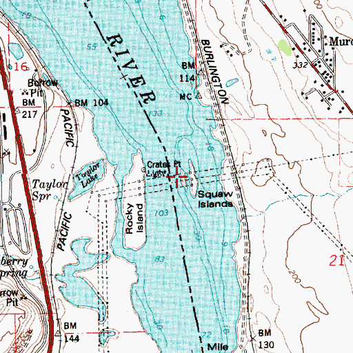 Topographic Map of Squaw Islands, WA
