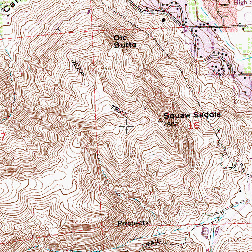 Topographic Map of Squaw Saddle, WA