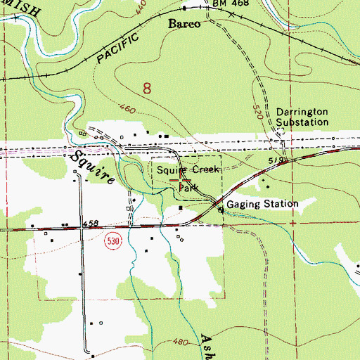 Topographic Map of Squire Creek Park, WA