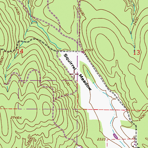 Topographic Map of Squirrel Meadow, WA