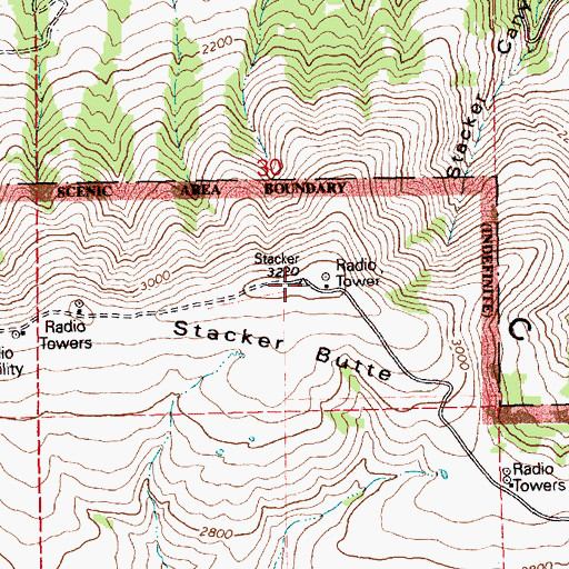 Topographic Map of Stacker Butte, WA