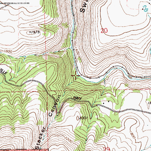 Topographic Map of Stacker Canyon, WA