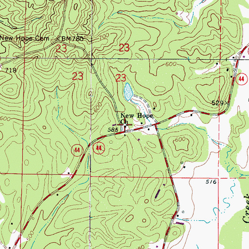 Topographic Map of New Hope Church of Christ, AL