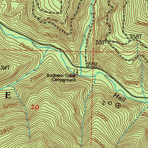 Topographic Map of Stall Creek, WA