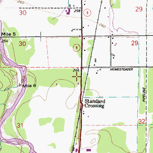 Topographic Map of Standard Crossing, WA