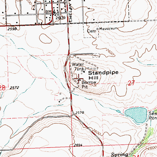 Topographic Map of Standpipe Hill, WA