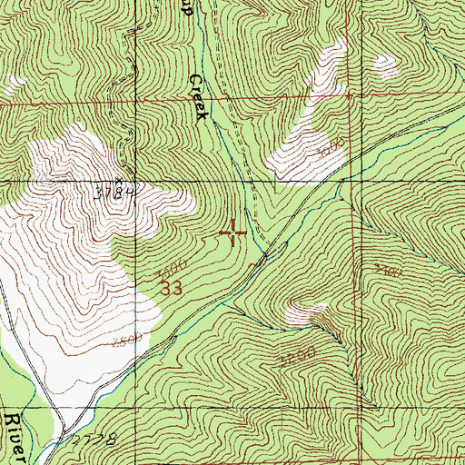 Topographic Map of Standup Creek, WA