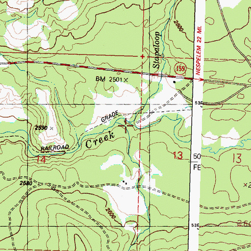 Topographic Map of Stapaloop Creek, WA