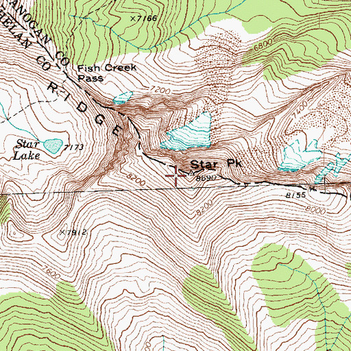 Topographic Map of Star Peak, WA