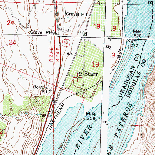 Topographic Map of Starr, WA