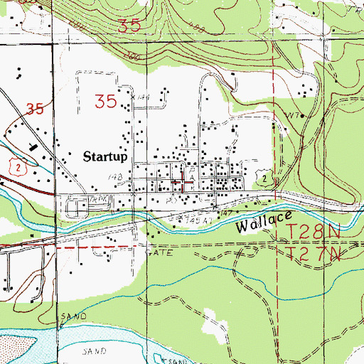 Topographic Map of Startup, WA