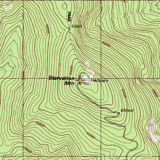 Topographic Map of Starvation Mountain, WA