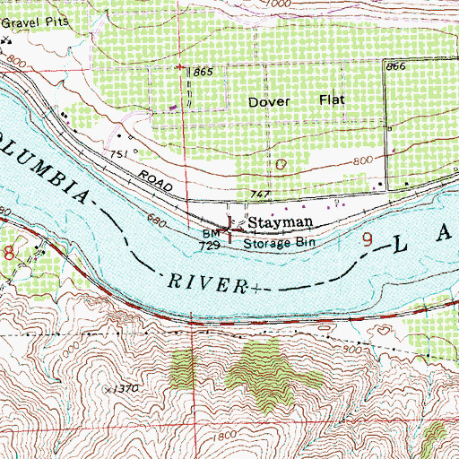 Topographic Map of Stayman, WA
