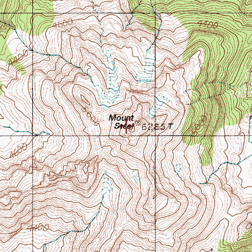 Topographic Map of Mount Steel, WA