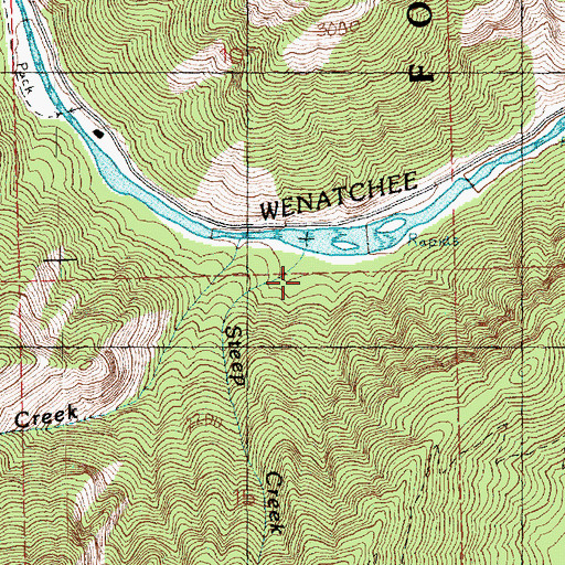 Topographic Map of Steep Creek, WA