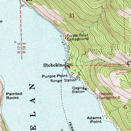 Topographic Map of Stehekin, WA