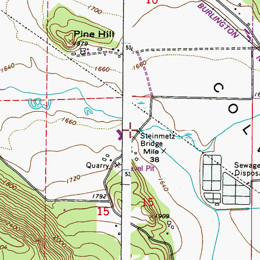 Topographic Map of Steinmetz Bridge, WA