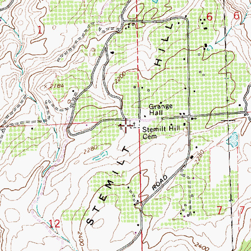 Topographic Map of Stemilt Hill Cemetery, WA