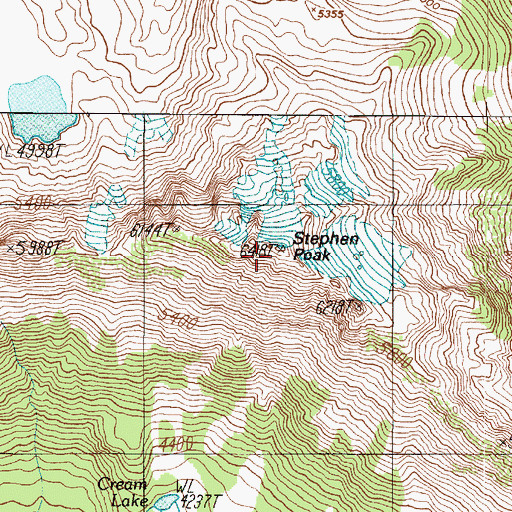 Topographic Map of Stephen Peak, WA