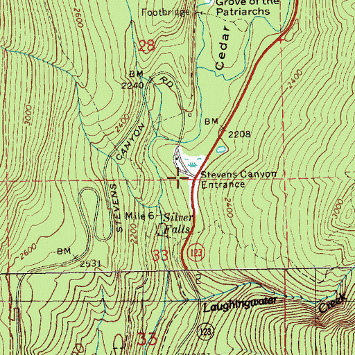 Topographic Map of Stevens Canyon Entrance, WA