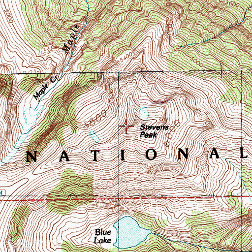 Topographic Map of Stevens Peak, WA