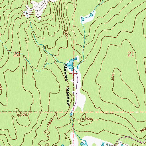 Topographic Map of Stewart Meadow, WA