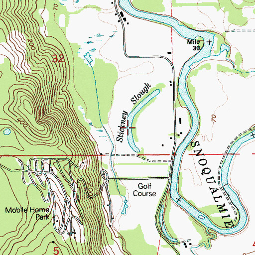 Topographic Map of Stickney Slough, WA